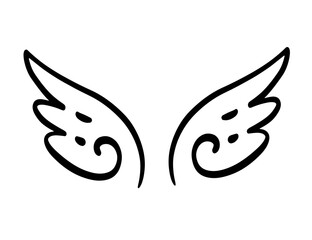 Bird Angle Wings Halloween Sketch Logo Emblem