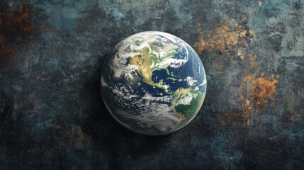 Earth globe on a textured background.