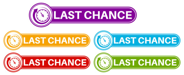 set last chance Labels icon. final countdown badge sign template sticker design vector illustration