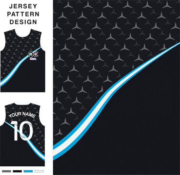 Abstract art line concept vector jersey pattern template for printing or sublimation sports uniforms football volleyball basketball e-sports cycling and fishing Free Vector.