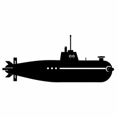 Fototapeta premium Submarine Black silhouette