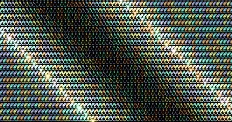 Colorful sequins turn up in a wave pattern. Gorgeous background images. Top view. 3D rendering.