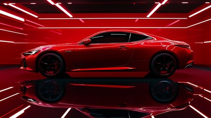 Obraz premium Modern Luxury Colored Car Race Design Concept Wallpaper Background 3d Rendering Generative Ai