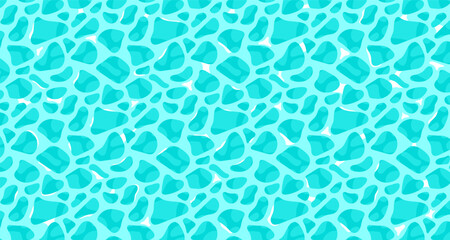 Blue ocean wave. Rippled water surface with sunlight reflecting. Top view. Beach, Ocean clean and deep water. Vector illustration