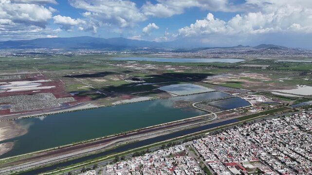 Texcoco Ecological Park from above, aerial perspectives in CDMX