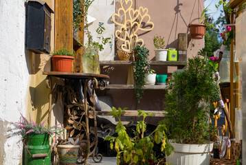 old house with flowers
