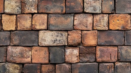Obraz premium antique brick wall background, ancient red brick masonry surface. Generative ai