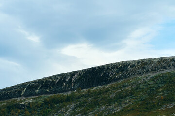 View from the Scenic Route of Rondane Mountains in the area between Muen Mountain and Folldal. Here a nature reserve above Setningen Lake.