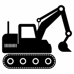 Excavator Black silhouette
