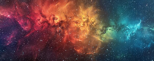 Twinkling starfield with colorful nebulae, 4K hyperrealistic photo