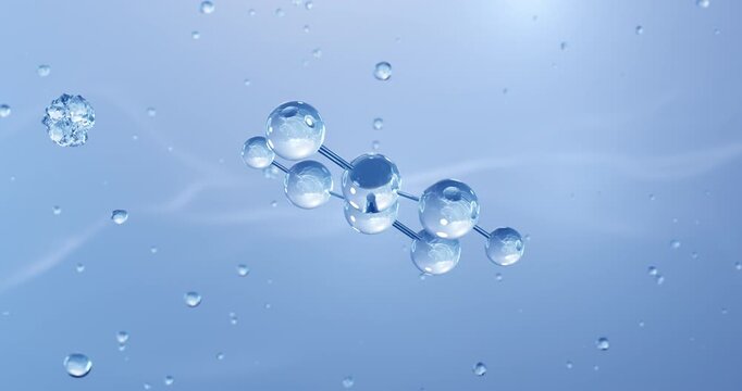 Oxalic acid rotating molecular structure, 3d model of molecule, organic acid, looped video