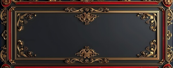 Obraz premium Ornate Traditional Chinese Decorative Frame with Intricate Red and Gold Designs