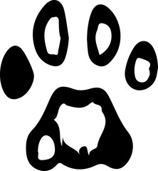 Hand drawn wild animals foot prints. 