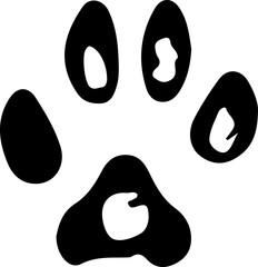 Hand drawn wild animals foot prints. 