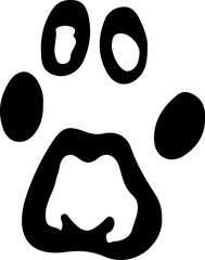 Hand drawn wild animals foot prints. 