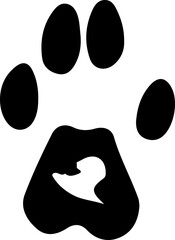 Hand drawn wild animals foot prints. 