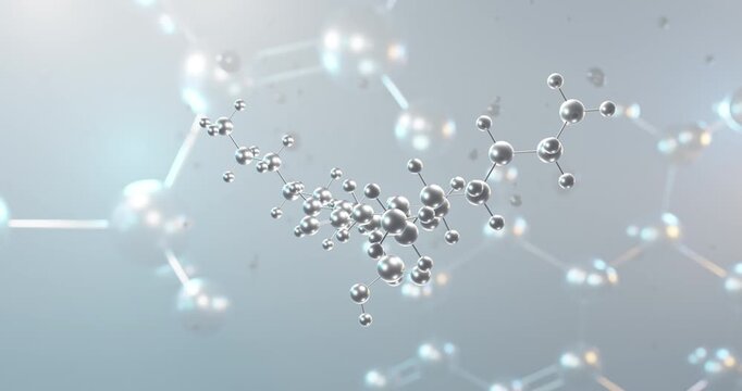 Docusate rotating 3d molecule, molecular structure of laxatives, seamless video