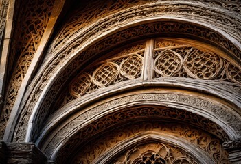 Obraz premium intricate stone patterns showcasing stunning gothic architecture elaborate designs unique textures, detail, structure, ornate, historical, medieval