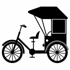Fototapeta premium Rickshaw Black silhouette