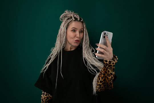 Woman Taking a Selfie With Cell Phone