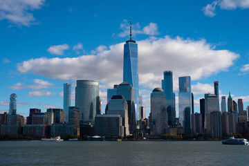 Fototapeta premium Manhattan's beautiful skyline, New York, United States. Panorama view of New York city skyline in Midtown Manhattan. USA NYC. American big city.