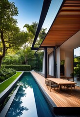 contemporary residence featuring expansive glass facades showcasing sleek design open spaces, architecture, modern, home, structure, interior, exterior