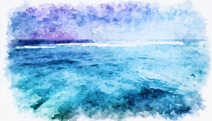 Fototapeta premium Watercolor Ocean Scene