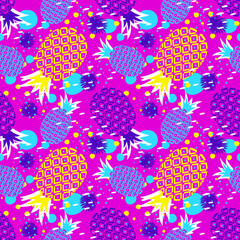 Pineapple and cactus pattern background design for background, wallpaper, carpet, wrapping, fabric, textile fashion wearing.
