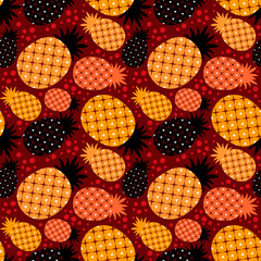 Pineapple pattern background design for background, wallpaper, carpet, wrapping, fabric, textile fashion wearing.
