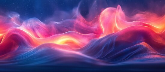 Fototapeta premium Abstract Colorful Waves of Light and Energy in a Cosmic Night Sky