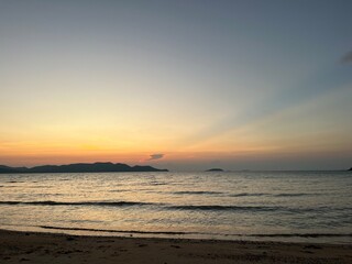 Night sky, sunset, water, beautiful garden atmosphere, in the sea