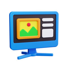 content management 3d render icons