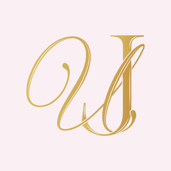 UJ,JU,  logo UJ, Letter UJ,monogram UJ, vector, logo, Wedding Monogram Initials, Wedding Logo,Wedding Monogram,Logo Design