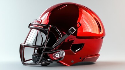 Fototapeta premium Glossy Red Football Helmet