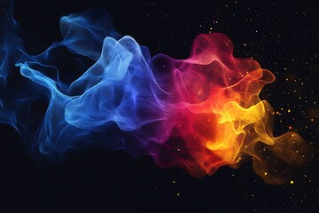 Obraz premium Smoke of multicolored the background of the night sky