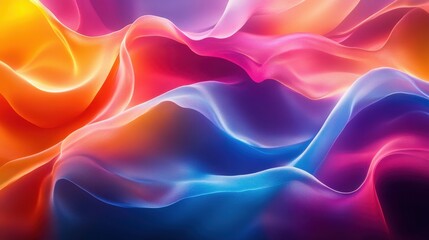 Obraz premium Vibrant Abstract Colorful Fabric Waves in Motion - Dynamic and Energetic Background