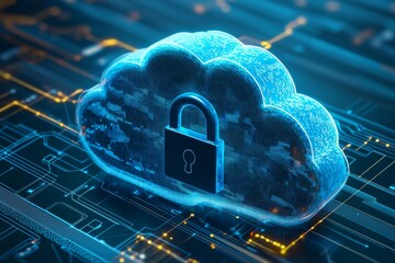 Obraz premium Illustration of Cloud Security Services Technology created with Generative AI