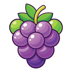 Grape Fruit Cartoon Illustration