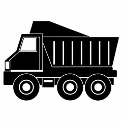 Dump truck Black silhouette