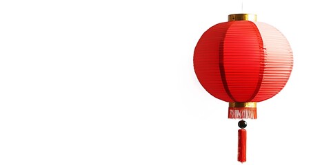Obraz premium Chinese red lantern on white background