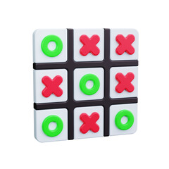 tic tac toe 3d render icons