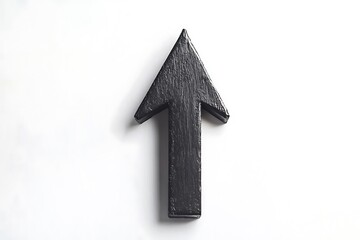 Fototapeta premium Arrow pointing upward on a white background