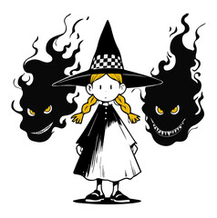 魔女のシンプルイラスト