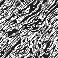 Seamless animal skin pattern. Black and white stripes texture. Zebra skin.
