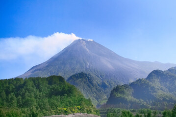 Mount volcano Merapi in Yogyakarta, Indonesia