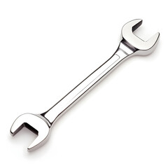 Shiny Chrome Adjustable Wrench Isolated on White Background
