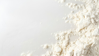 Heap of flour on white background