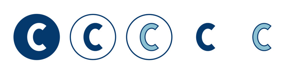 Copyright icon vector isolated on white background. copyright symbols