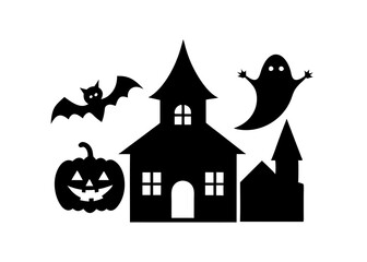 halloween background with haunted house