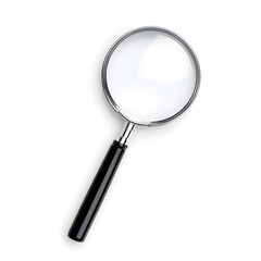 Transparent Magnifying Glass Isolated on White Background